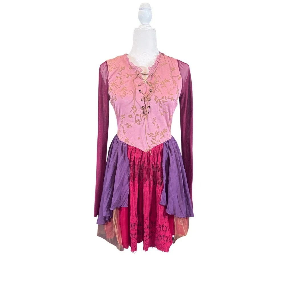 Disney Hocus Pocus Sarah Sanderson Costume Dress Pink Purple XL
